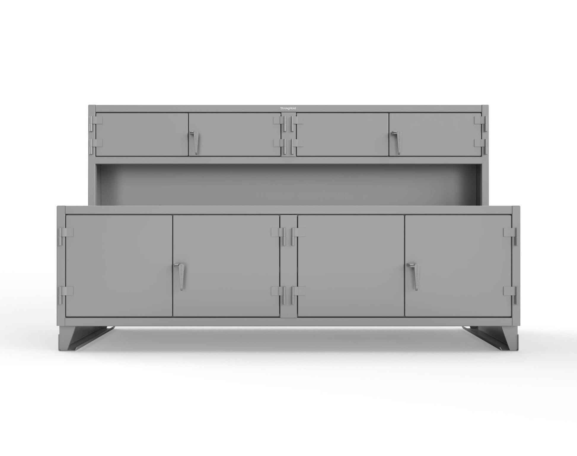 Extreme Duty 12 GA Workbench with Upper Storage Compartments, 1 Shelf - 108 In. W x 30 In. D x 62 In. H - 95-UC-301-7037