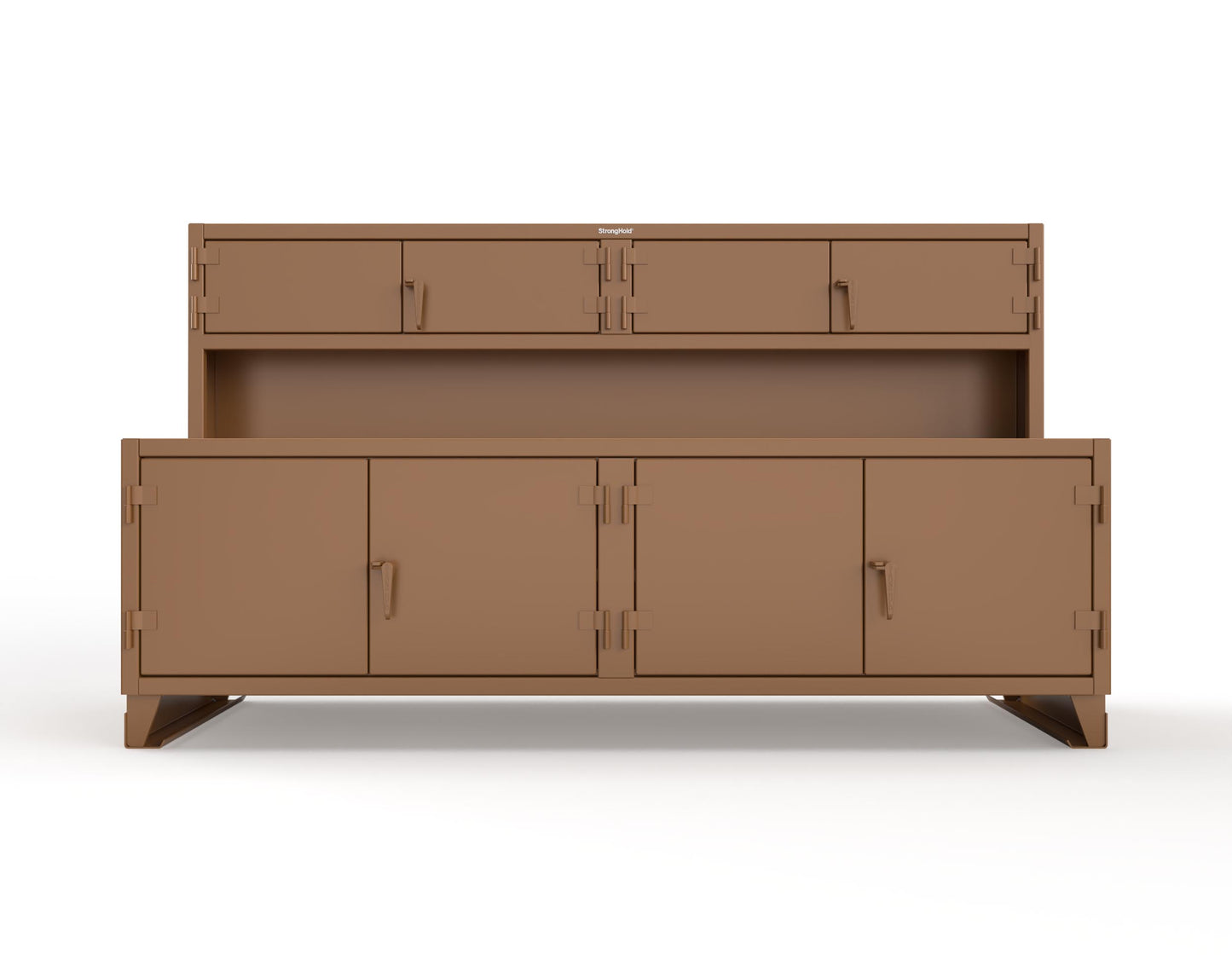 Extreme Duty 12 GA Workbench with Upper Storage Compartments, 1 Shelf - 108 In. W x 30 In. D x 62 In. H - 95-UC-301-8008