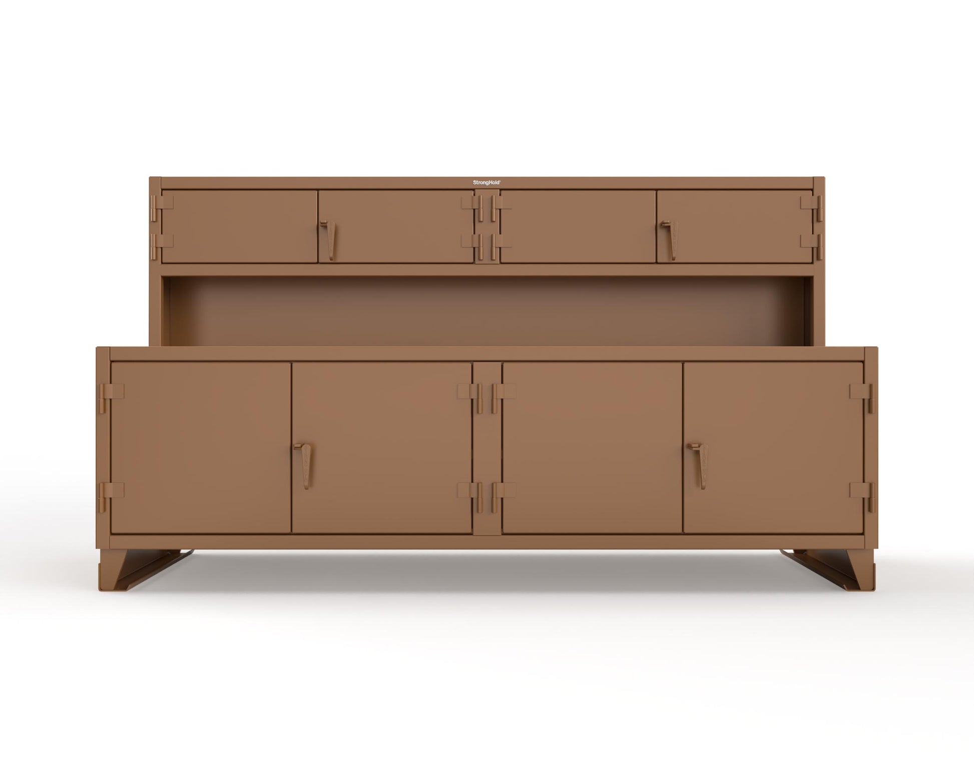 Extreme Duty 12 GA Workbench with Upper Storage Compartments, 1 Shelf - 108 In. W x 30 In. D x 62 In. H - 95-UC-301-8008