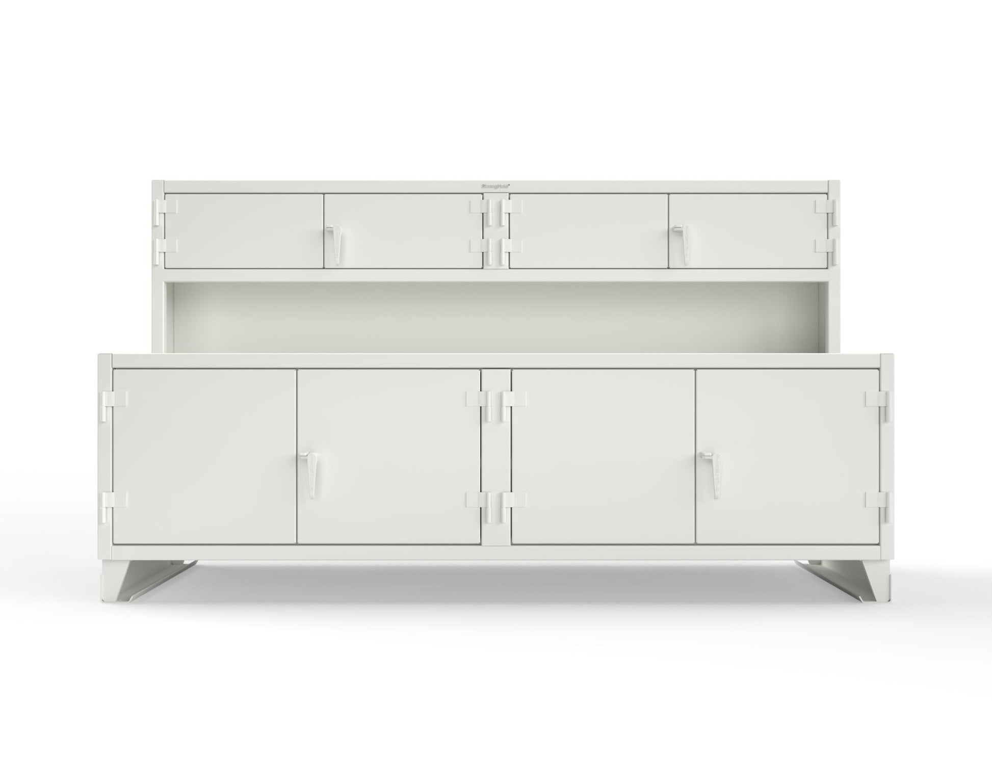 Extreme Duty 12 GA Workbench with Upper Storage Compartments, 1 Shelf - 108 In. W x 30 In. D x 62 In. H - 95-UC-301-9003