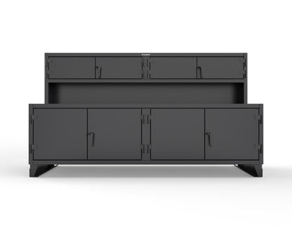 Extreme Duty 12 GA Workbench with Upper Storage Compartments, 1 Shelf - 108 In. W x 30 In. D x 62 In. H - 95-UC-301-9005