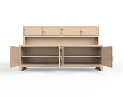 Extreme Duty 12 GA Workbench with Upper Storage Compartments, 1 Shelf - 108 In. W x 30 In. D x 62 In. H - 95-UC-301-1019