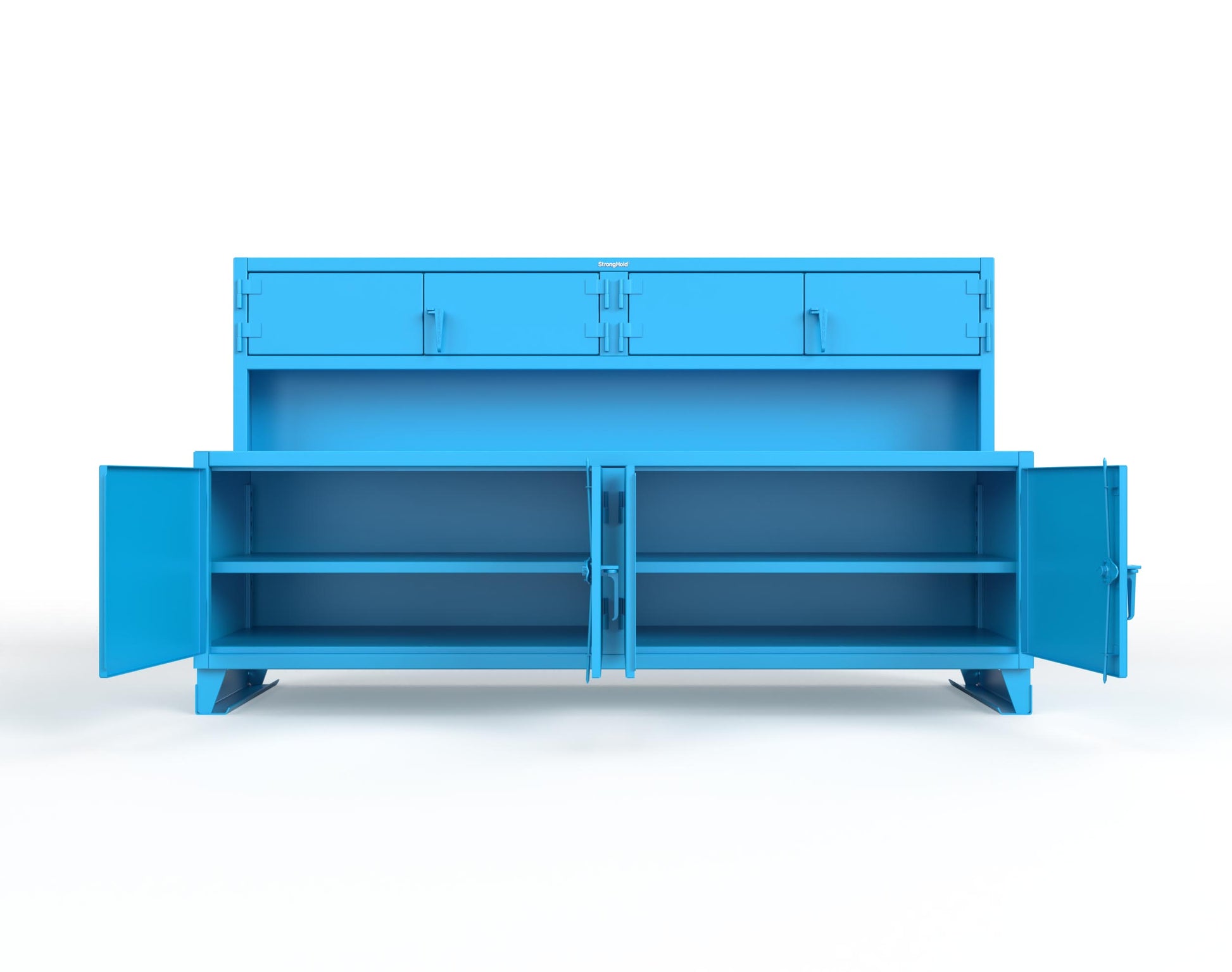 Extreme Duty 12 GA Workbench with Upper Storage Compartments, 1 Shelf - 108 In. W x 30 In. D x 62 In. H - 95-UC-301-5012