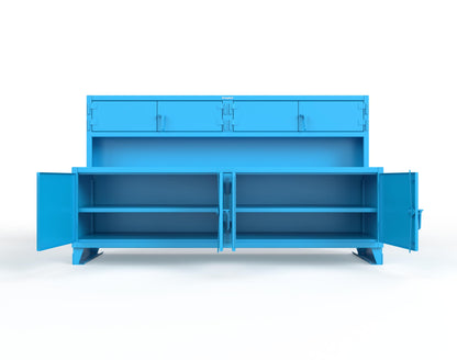 Extreme Duty 12 GA Workbench with Upper Storage Compartments, 1 Shelf - 108 In. W x 30 In. D x 62 In. H - 95-UC-301-5012