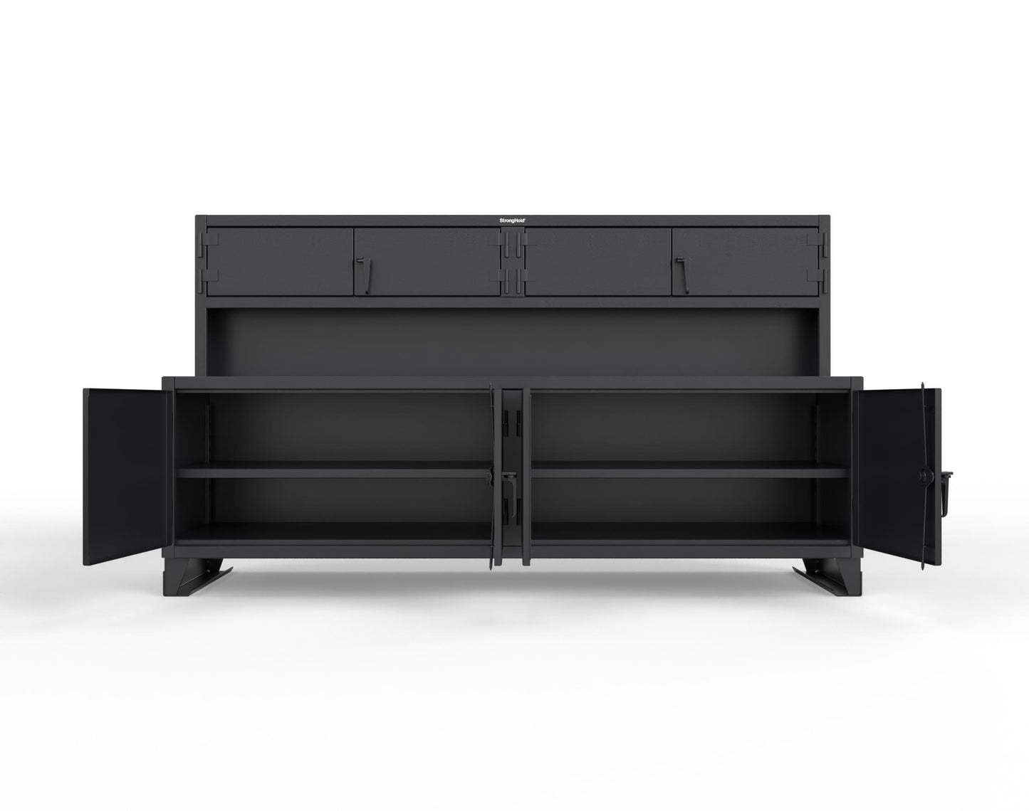 Extreme Duty 12 GA Workbench with Upper Storage Compartments, 1 Shelf - 108 In. W x 30 In. D x 62 In. H - 95-UC-301-9005