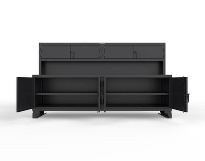 Extreme Duty 12 GA Workbench with Upper Storage Compartments, 1 Shelf - 108 In. W x 30 In. D x 62 In. H - 95-UC-301-9005