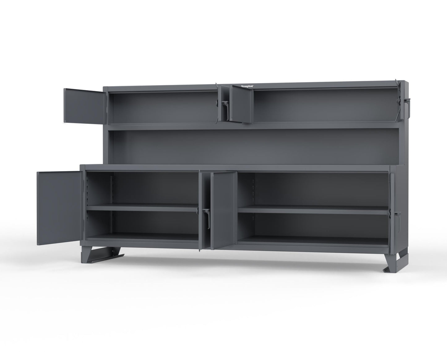 Extreme Duty 12 GA Workbench with Upper Storage Compartments, 1 Shelf - 108 In. W x 30 In. D x 62 In. H - 95-UC-301-7024