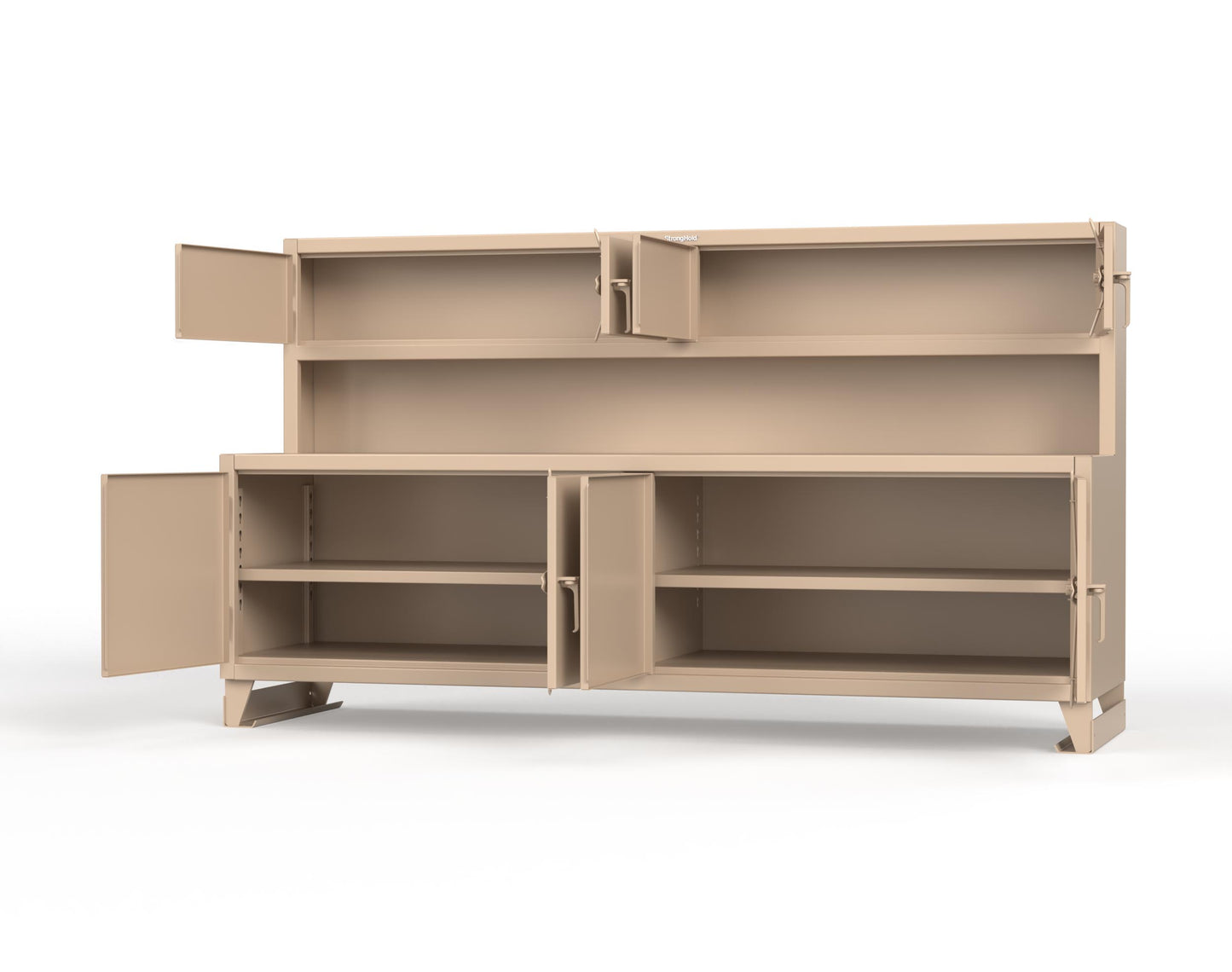 Extreme Duty 12 GA Workbench with Upper Storage Compartments, 1 Shelf - 108 In. W x 30 In. D x 62 In. H - 95-UC-301-1019