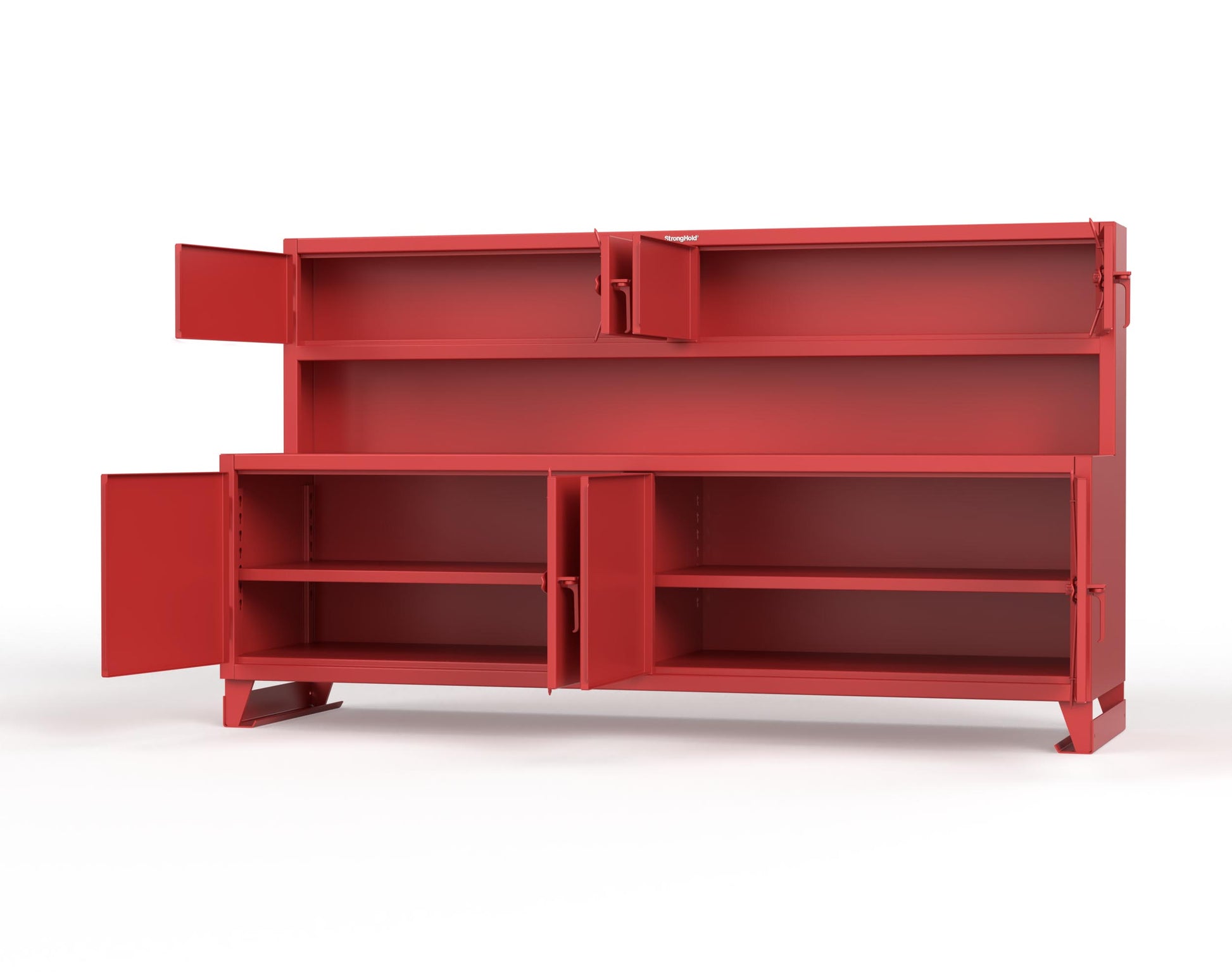 Extreme Duty 12 GA Workbench with Upper Storage Compartments, 1 Shelf - 108 In. W x 30 In. D x 62 In. H - 95-UC-301-3001