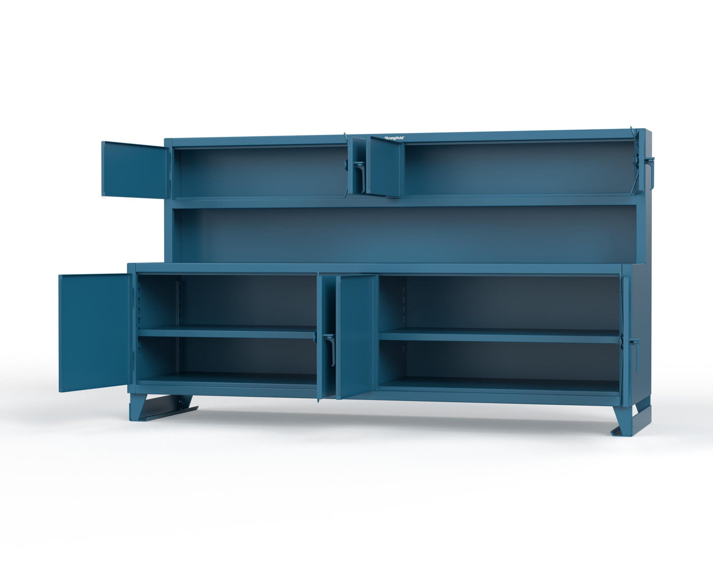 Extreme Duty 12 GA Workbench with Upper Storage Compartments, 1 Shelf - 108 In. W x 30 In. D x 62 In. H - 95-UC-301-5001