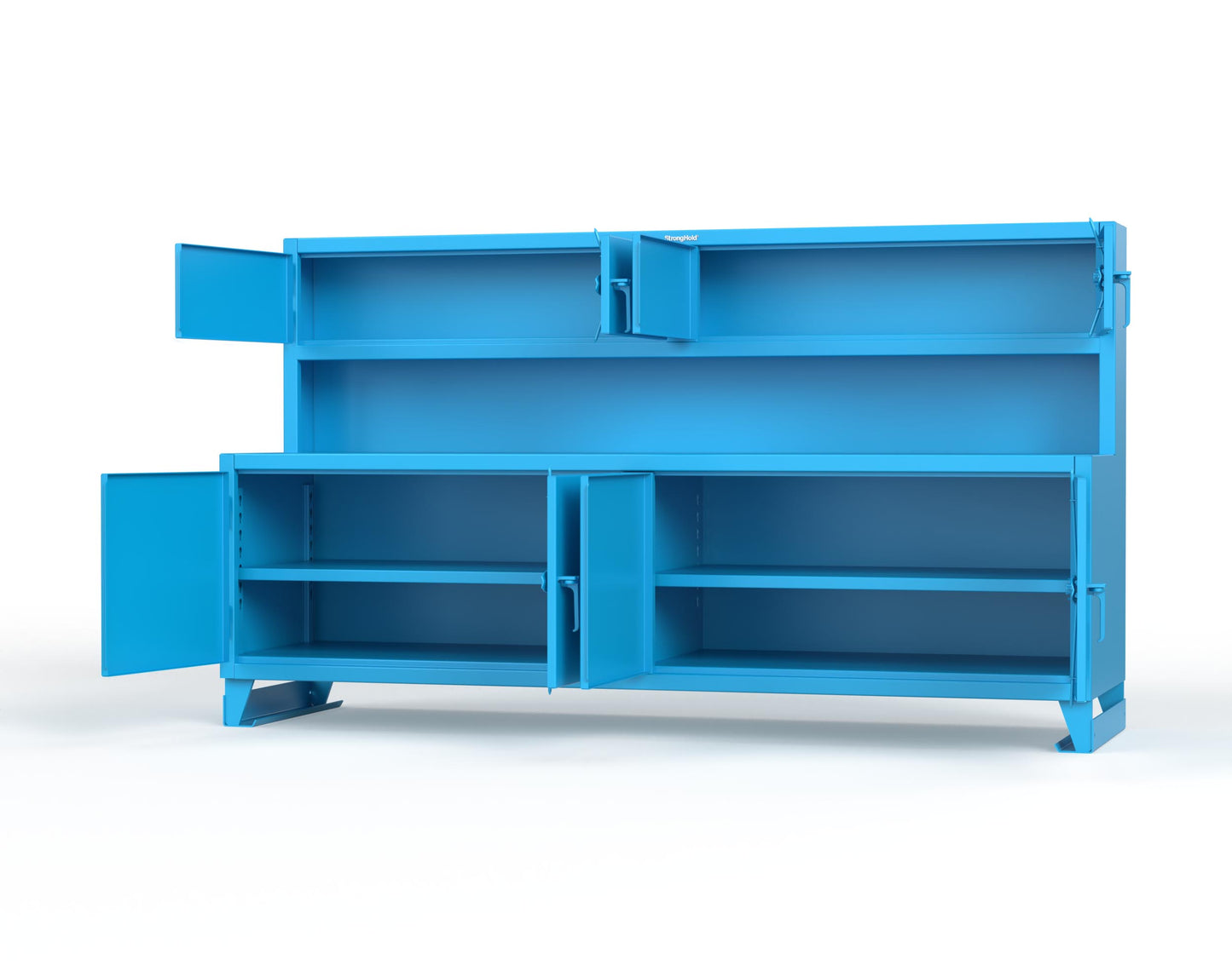 Extreme Duty 12 GA Workbench with Upper Storage Compartments, 1 Shelf - 108 In. W x 30 In. D x 62 In. H - 95-UC-301-5012