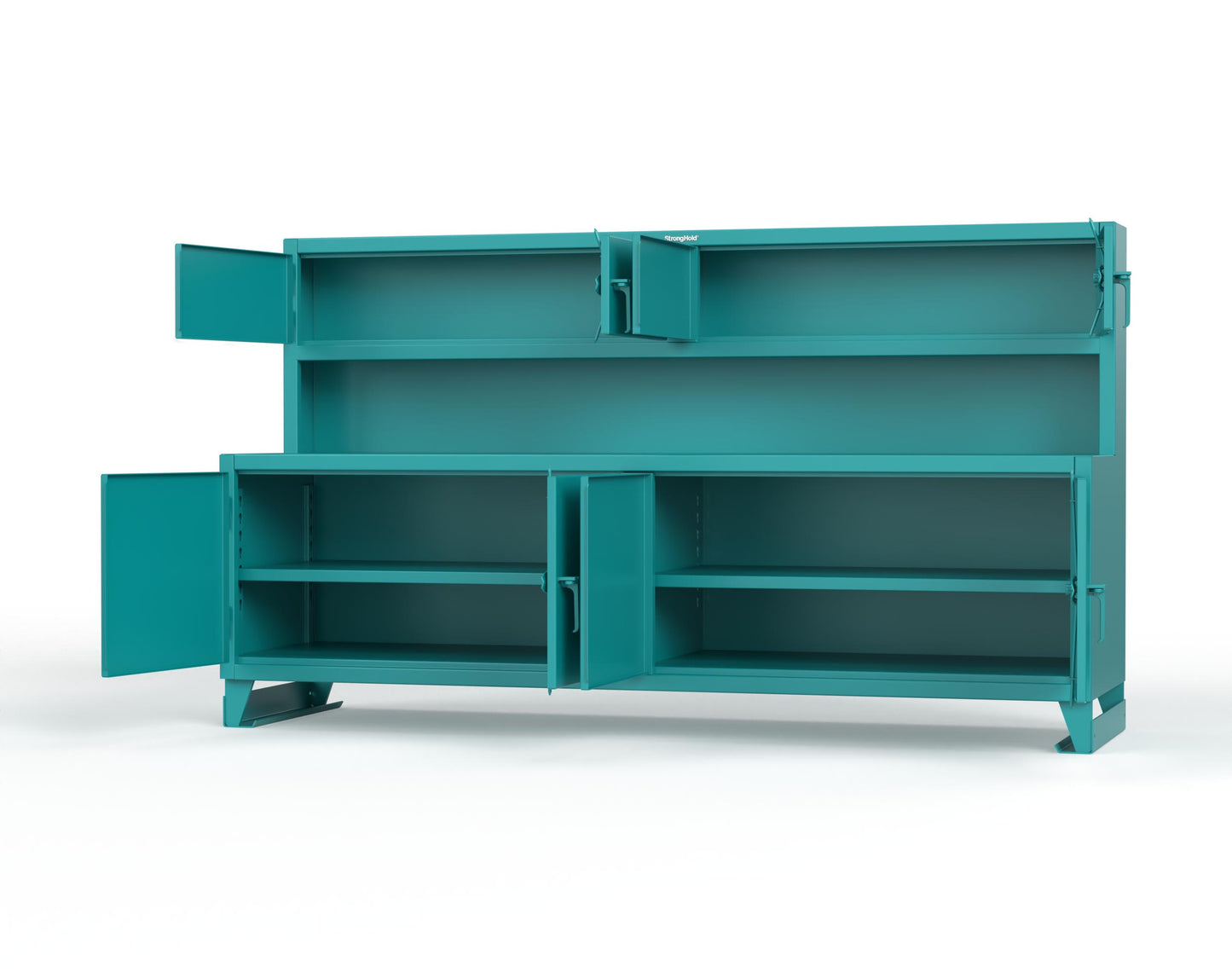 Extreme Duty 12 GA Workbench with Upper Storage Compartments, 1 Shelf - 108 In. W x 30 In. D x 62 In. H - 95-UC-301-5021