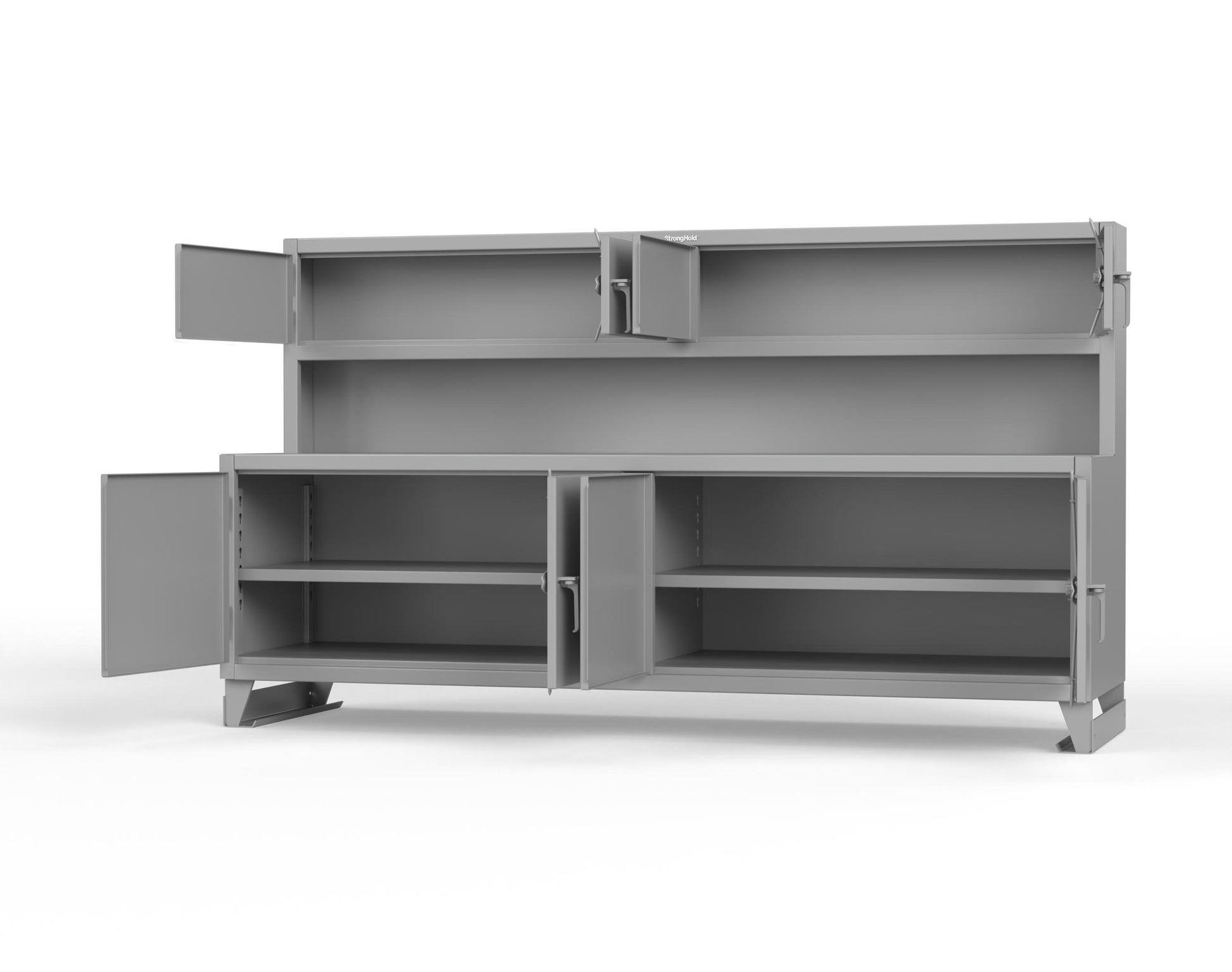 Extreme Duty 12 GA Workbench with Upper Storage Compartments, 1 Shelf - 108 In. W x 30 In. D x 62 In. H - 95-UC-301-7037