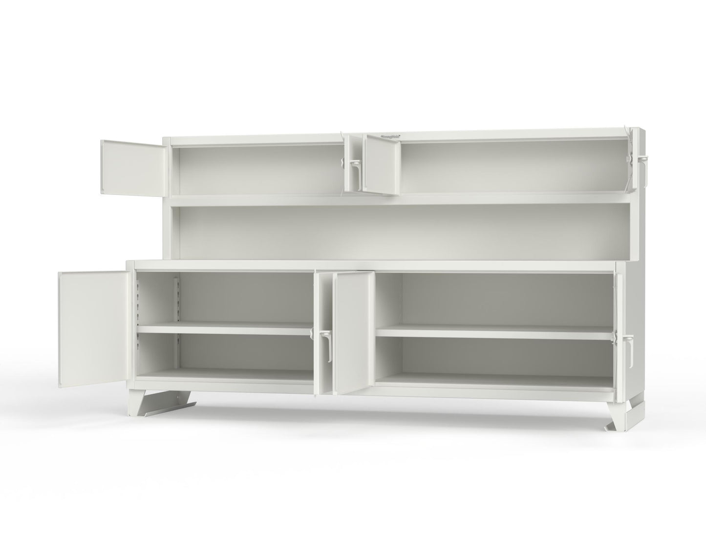 Extreme Duty 12 GA Workbench with Upper Storage Compartments, 1 Shelf - 108 In. W x 30 In. D x 62 In. H - 95-UC-301-9003