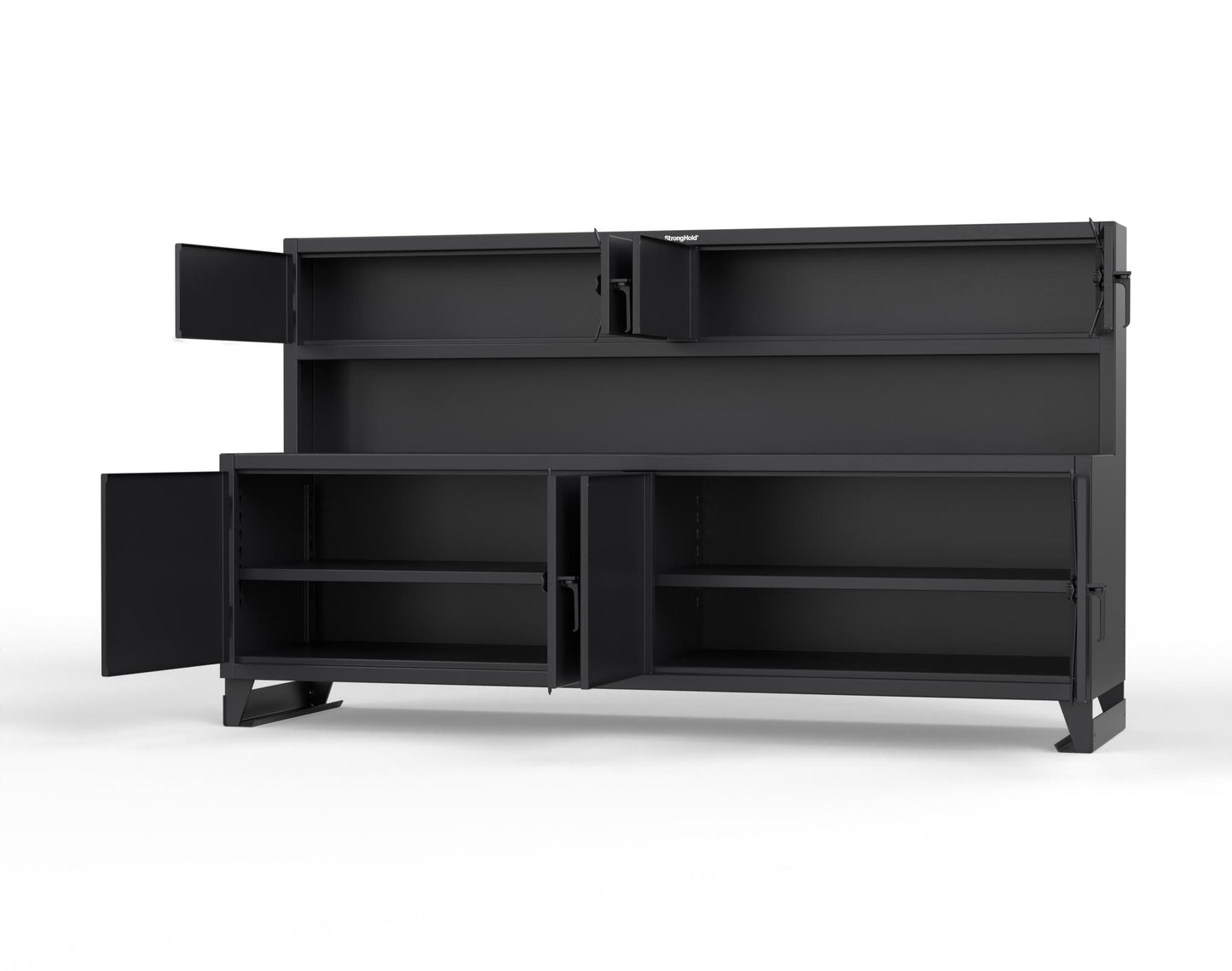 Extreme Duty 12 GA Workbench with Upper Storage Compartments, 1 Shelf - 108 In. W x 30 In. D x 62 In. H - 95-UC-301-9005