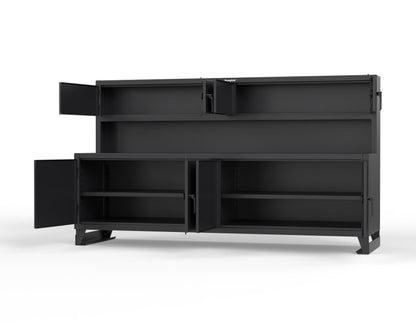 Extreme Duty 12 GA Workbench with Upper Storage Compartments, 1 Shelf - 108 In. W x 30 In. D x 62 In. H - 95-UC-301-9005