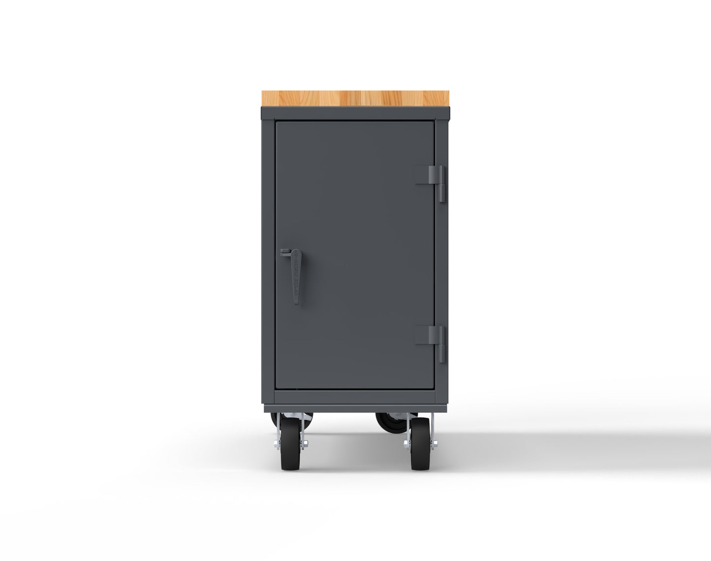 Extra Heavy Duty 14 GA Mobile Tool Cart with Side Compartment, Maple Top, 12 Half-Width Drawers - 3" Drawers x8, 6" Drawers x4 - 60 in. W x 21 in. D x 41 in. H