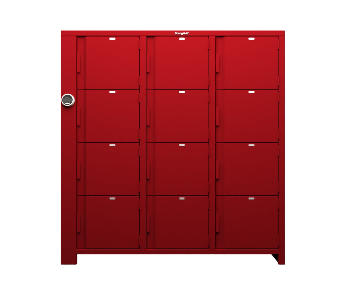Extra Heavy Duty SIMPLE Locker - Single Input Multi-Point Locking Entry - Access Control Locker with 12 Solid Doors  -  72" W x 24" D x 75" H
