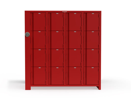 Extra Heavy Duty SIMPLE Locker - Single Input Multi-Point Locking Entry - Access Control Locker with 16 Solid Doors  -  72" W x 24" D x 75" H