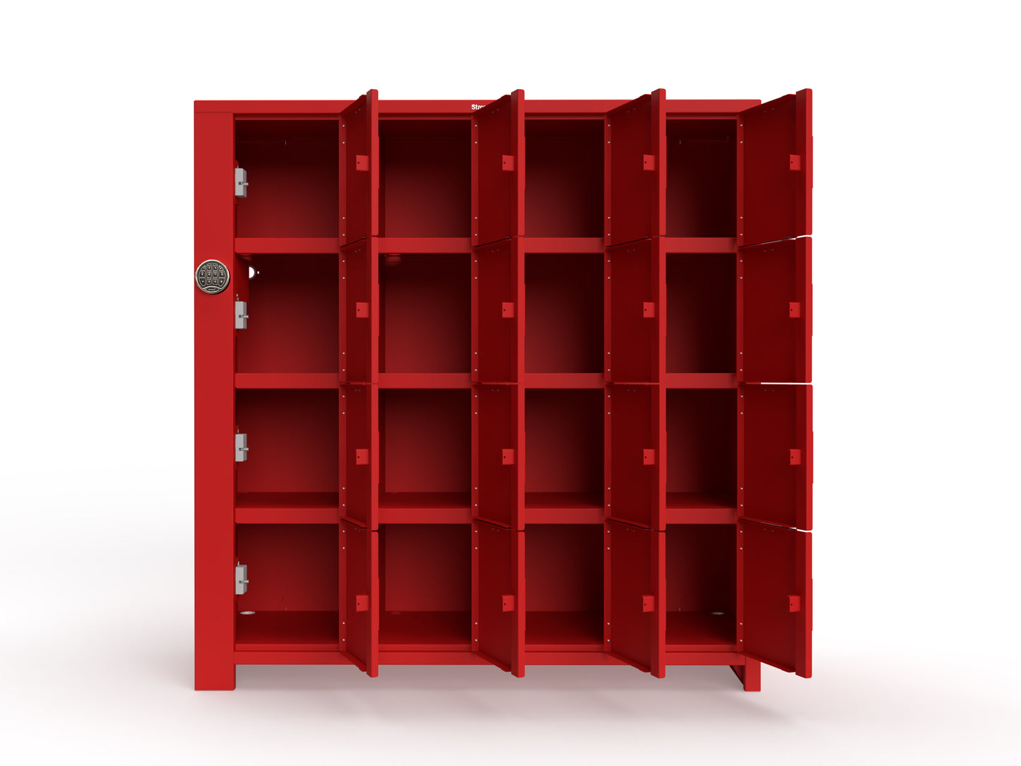 Extra Heavy Duty SIMPLE Locker - Single Input Multi-Point Locking Entry - Access Control Locker with 16 Solid Doors  -  72" W x 24" D x 75" H