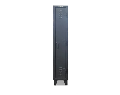 Extreme Duty 12 GA Single-Tier Locker with 1 Compartment, Louvered Doors, Wardrobe Rod - 14 in. W x 18in. D x 78 in. H - Outlet