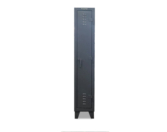 Extreme Duty 12 GA Single-Tier Locker with 1 Compartment, Louvered Doors, Wardrobe Rod - 14 in. W x 18in. D x 78 in. H - Outlet