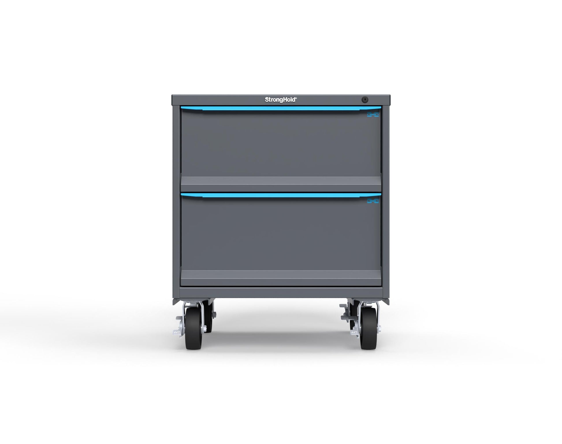Modular Drawer 14 GA Storage Cabinet with 2 total Drawers - 30 In. W x 29 In. D x 36 In H. - 11" Drawers x 1, 12" Drawers x 1 - 6" Casters - 30 In. W x 29 In. D x 36 In H - S3036-PCDAS-0201FS-5012
