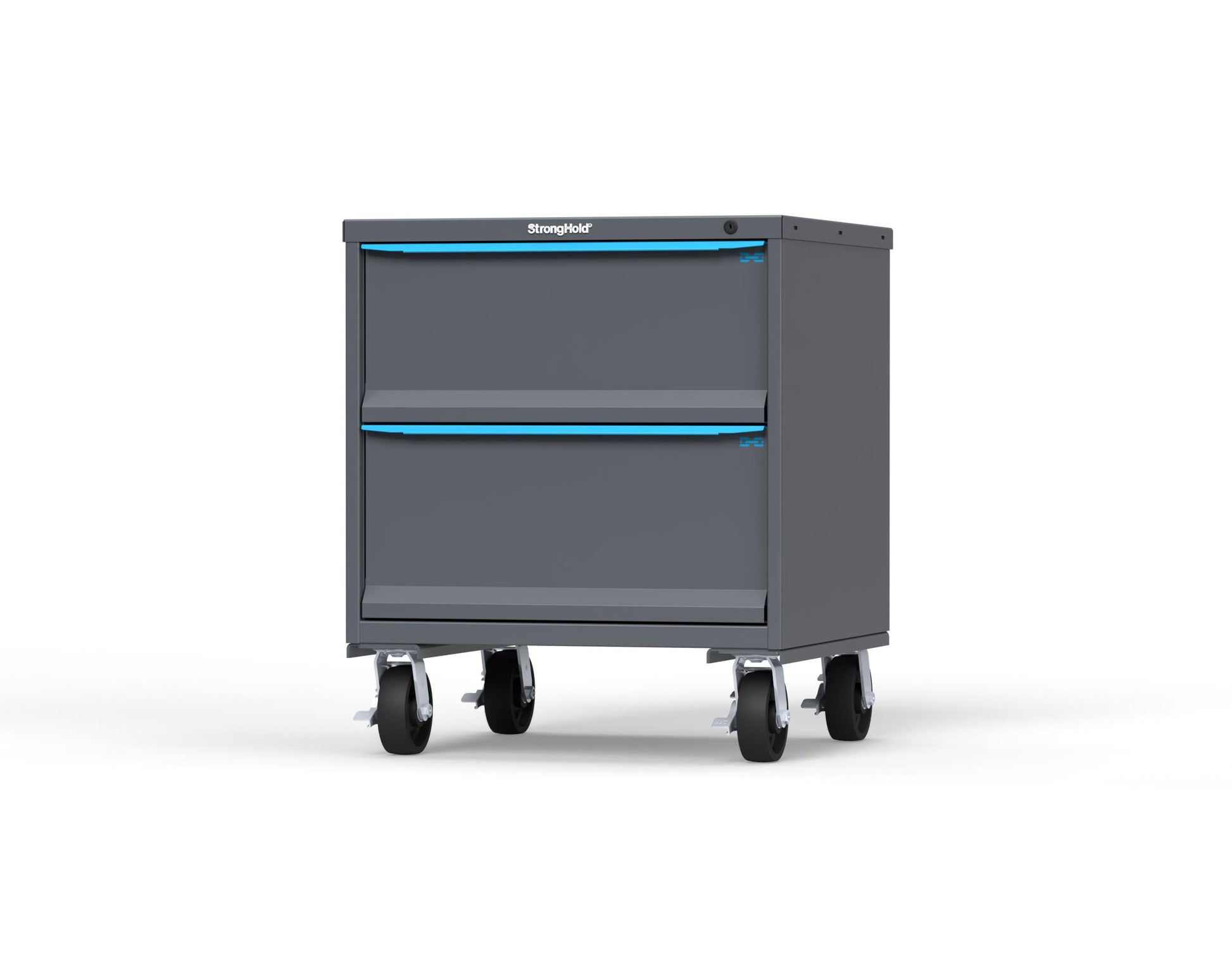 Modular Drawer 14 GA Storage Cabinet with 2 total Drawers - 30 In. W x 29 In. D x 36 In H. - 11" Drawers x 1, 12" Drawers x 1 - 6" Casters - 30 In. W x 29 In. D x 36 In H - S3036-PCDAS-0201FS-5012