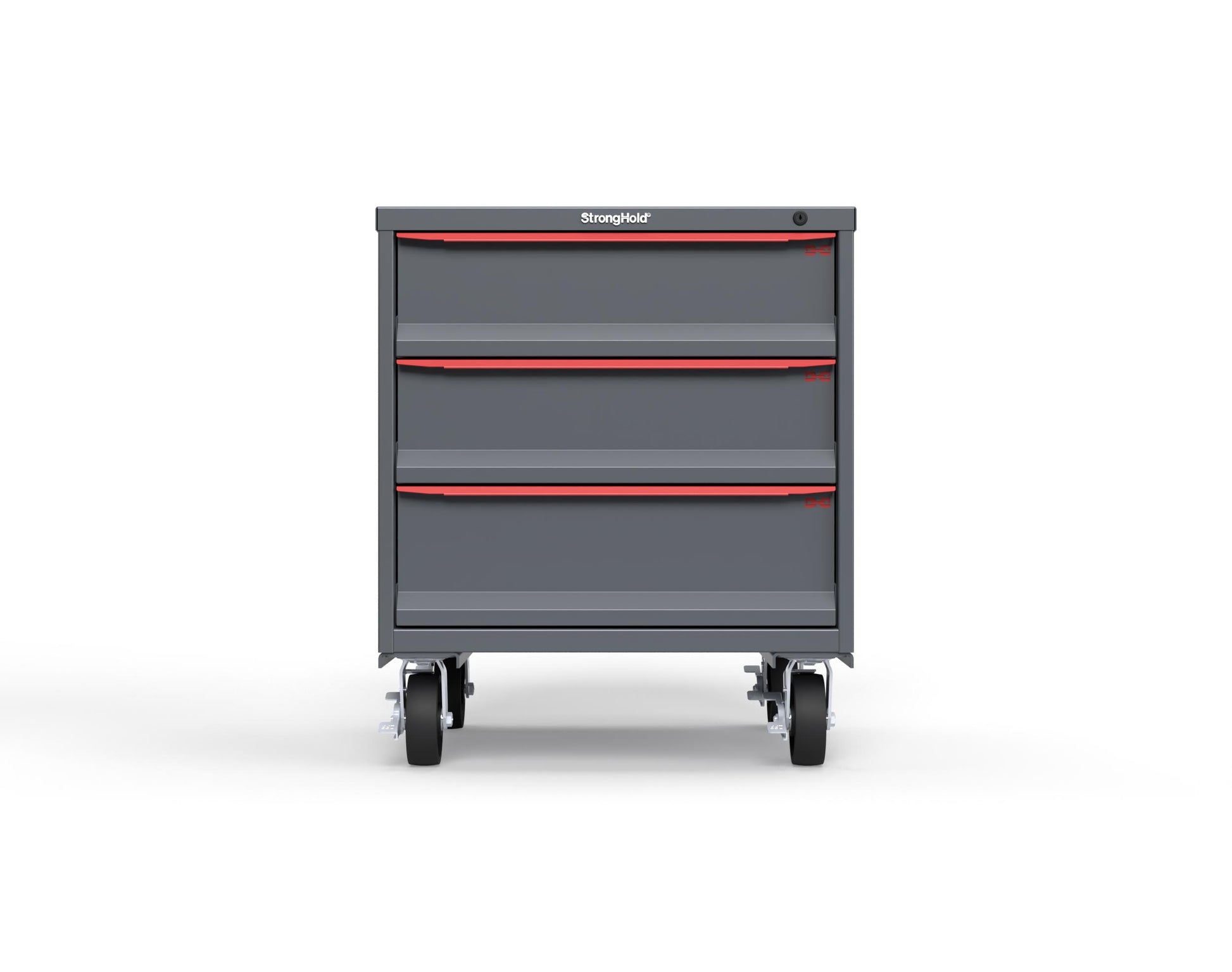 Modular Drawer 14 GA Storage Cabinet with 3 total Drawers - 30 In. W x 29 In. D x 36 In H. - 7" Drawers x 2, 8" Drawers x 1 - 6" Casters - 30 In. W x 29 In. D x 36 In H - S3036-PCDAS-0301DS-3001
