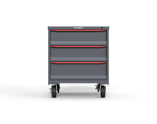 Modular Drawer 14 GA Storage Cabinet with 3 total Drawers - 30 In. W x 29 In. D x 36 In H. - 7" Drawers x 2, 8" Drawers x 1 - 6" Casters - 30 In. W x 29 In. D x 36 In H - S3036-PCDAS-0301DS-3001