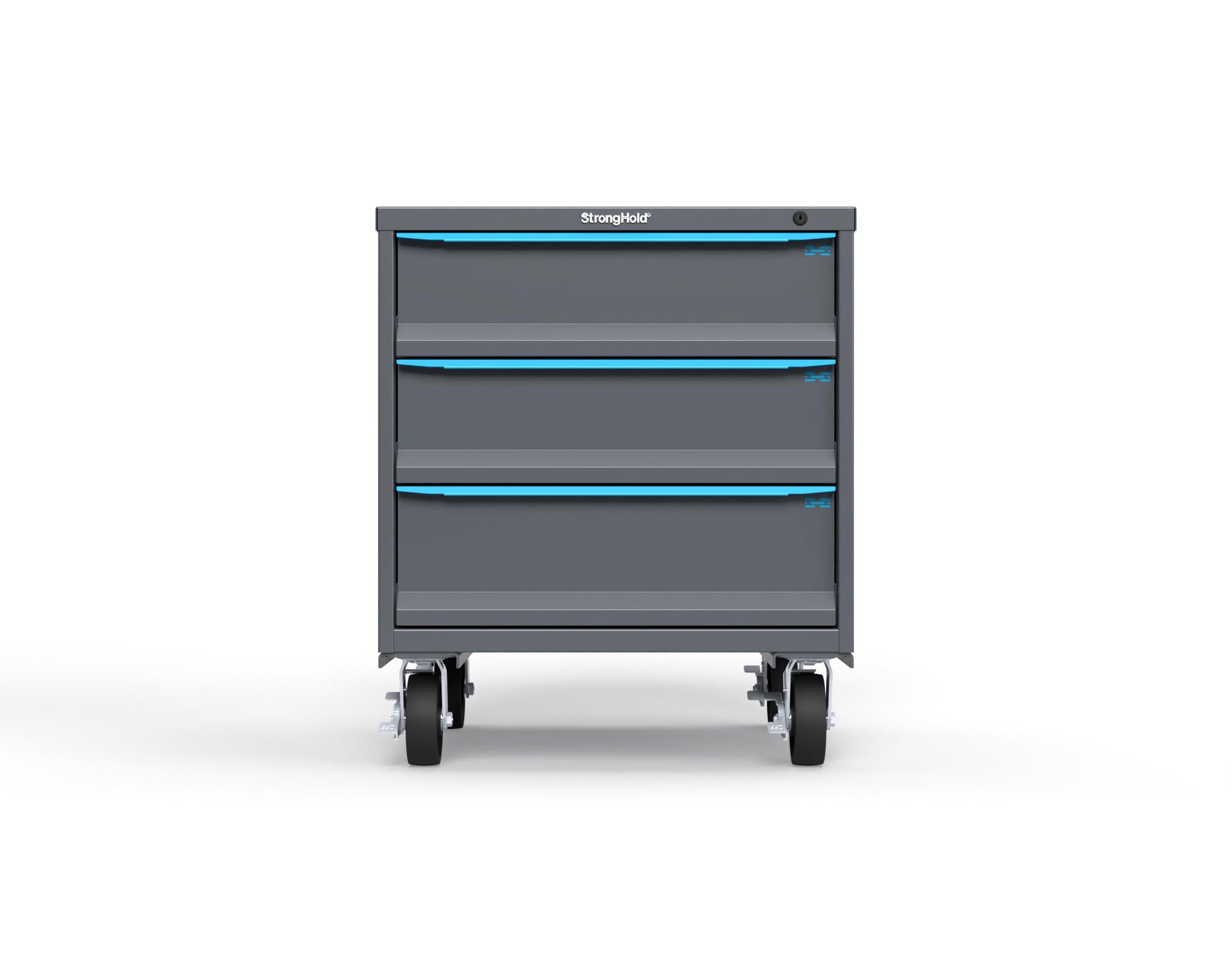 Modular Drawer 14 GA Storage Cabinet with 3 total Drawers - 30 In. W x 29 In. D x 36 In H. - 7" Drawers x 2, 8" Drawers x 1 - 6" Casters - 30 In. W x 29 In. D x 36 In H - S3036-PCDAS-0301FS-5012