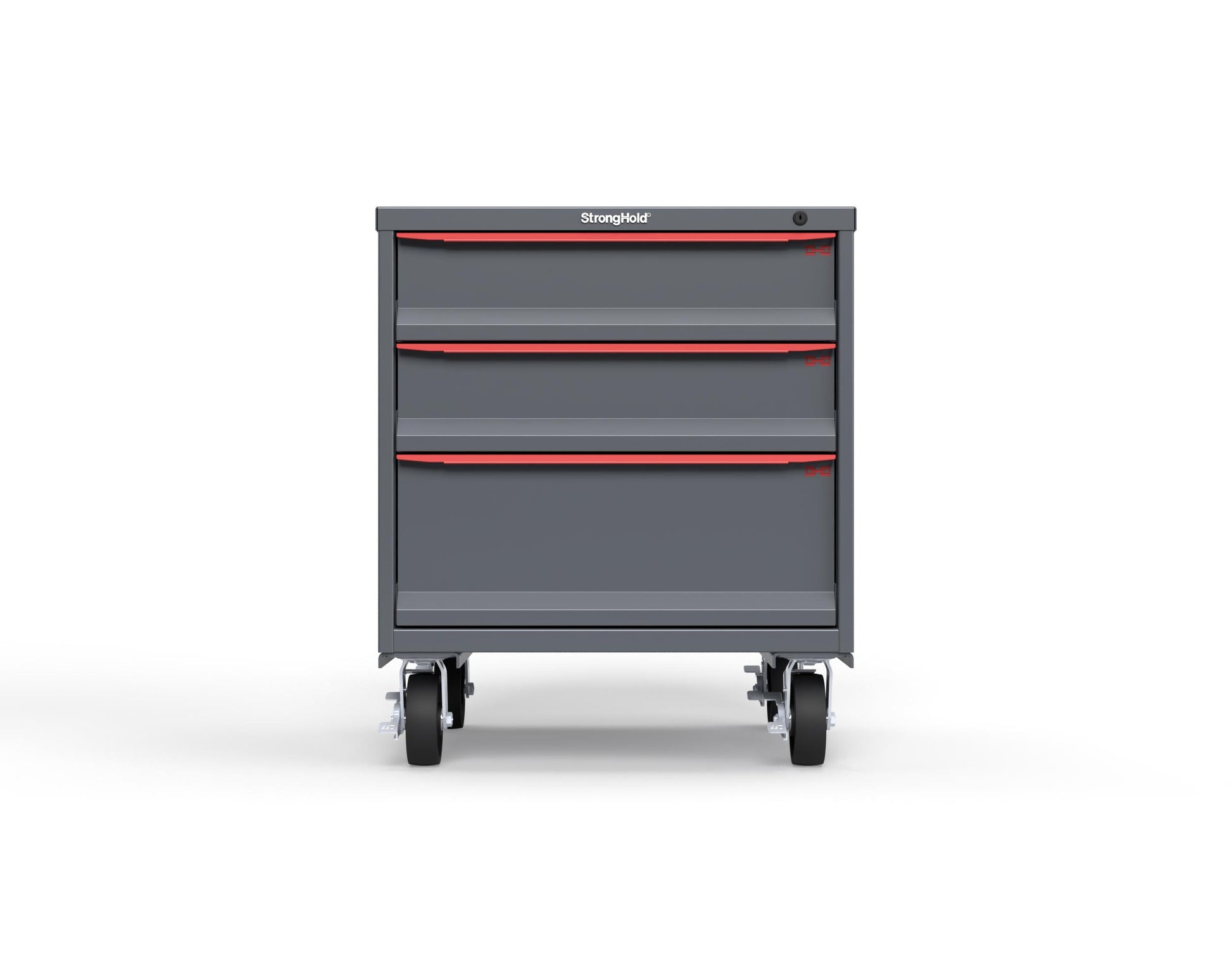 Modular Drawer 14 GA Storage Cabinet with 3 total Drawers - 30 In. W x 29 In. D x 36 In H. - 6" Drawers x 2, 10" Drawers x 1 - 6" Casters - 30 In. W x 29 In. D x 36 In H - S3036-PCDAS-0302DS-3001