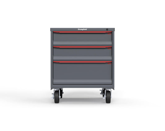 Modular Drawer 14 GA Storage Cabinet with 3 total Drawers - 30 In. W x 29 In. D x 36 In H. - 6" Drawers x 2, 10" Drawers x 1 - 6" Casters - 30 In. W x 29 In. D x 36 In H - S3036-PCDAS-0302DS-3001