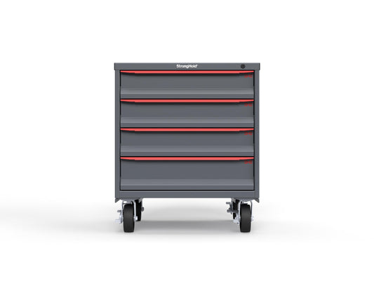 Modular Drawer 14 GA Storage Cabinet with 4 total Drawers - 30 In. W x 29 In. D x 36 In H. - 5" Drawers x 3, 6" Drawers x 1 - 6" Casters - 30 In. W x 29 In. D x 36 In H - S3036-PCDAS-0401DS-3001