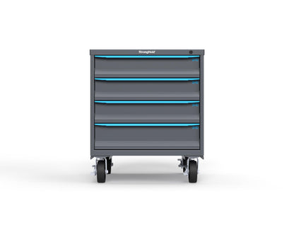 Modular Drawer 14 GA Storage Cabinet with 4 total Drawers - 30 In. W x 29 In. D x 36 In H. - 5" Drawers x 3, 6" Drawers x 1 - 6" Casters - 30 In. W x 29 In. D x 36 In H - S3036-PCDAS-0401FS-5012