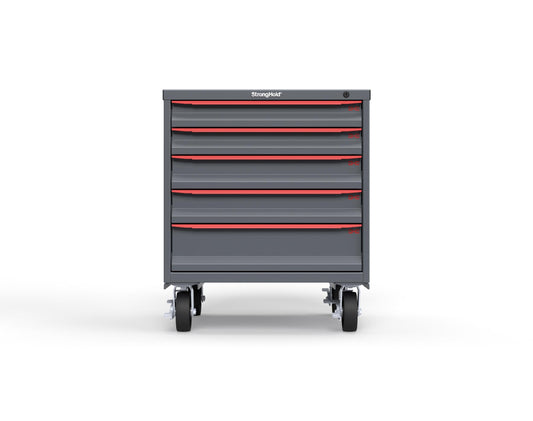 Modular Drawer 14 GA Storage Cabinet with 5 total Drawers - 30 In. W x 29 In. D x 36 In H. - 3" Drawers x 2, 4" Drawers x 2, 6" Drawers x 1 - 6" Casters - 30 In. W x 29 In. D x 36 In H - S3036-PCDAS-0502DS-3001