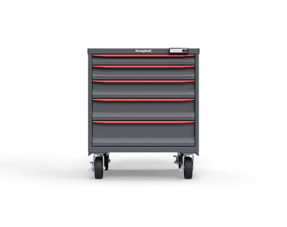 Modular Drawer 14 GA Storage Cabinet with 5 total Drawers - 30 In. W x 29 In. D x 36 In H. - 2" Drawers x 1, 3" Drawers x 1, 4" Drawers x 1, 5" Drawers x 1, 6" Drawers x 1 - 6" Casters - 30 In. W x 29 In. D x 36 In H - S3036-PCRAS-0503DS-3001-CompX-Regulator