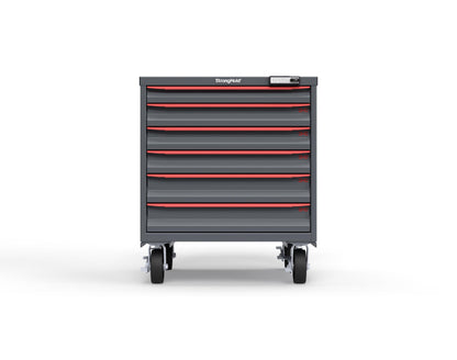 Modular Drawer 14 GA Storage Cabinet with 6 total Drawers - 30 In. W x 29 In. D x 36 In H. - 2" Drawers x 1, 3" Drawers x 3, 4" Drawers x 2 - 6" Casters - 30 In. W x 29 In. D x 36 In H - S3036-PCRAS-0601DS-3001-CompX-Regulator