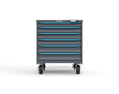 Modular Drawer 14 GA Storage Cabinet with 6 total Drawers - 30 In. W x 29 In. D x 36 In H. - 2" Drawers x 1, 3" Drawers x 3, 4" Drawers x 2 - 6" Casters - 30 In. W x 29 In. D x 36 In H - S3036-PCRAS-0601FS-5012-CompX-Regulator