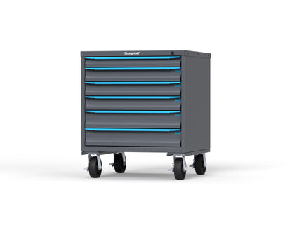 Modular Drawer 14 GA Storage Cabinet with 6 total Drawers - 30 In. W x 29 In. D x 36 In H. - 2" Drawers x 1, 3" Drawers x 3, 4" Drawers x 2 - 6" Casters - 30 In. W x 29 In. D x 36 In H -  S3036-PCDAS-0601FS-5012