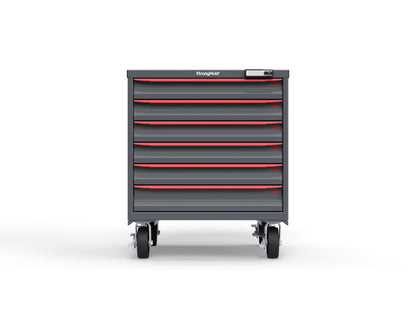 Modular Drawer 14 GA Storage Cabinet with 6 total Drawers - 30 In. W x 29 In. D x 36 In H. - 3" Drawers x 5, 4" Drawers x 1 - 6" Casters - 30 In. W x 29 In. D x 36 In H - S3036-PCRAS-0602DS-3001-CompX-Regulator