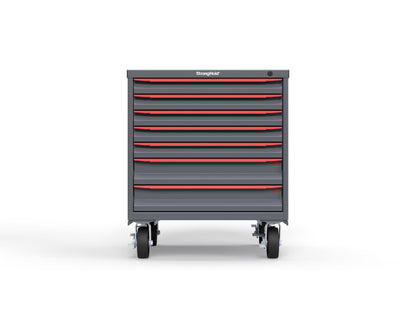 Modular Drawer 14 GA Storage Cabinet with 7 total Drawers - 30 In. W x 29 In. D x 36 In H. - 2" Drawers x 5, 4" Drawers x 2 - 6" Casters - 30 In. W x 29 In. D x 36 In H - S3036-PCDAS-0701DS-3001