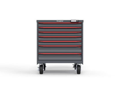Modular Drawer 14 GA Storage Cabinet with 7 total Drawers - 30 In. W x 29 In. D x 36 In H. - 2" Drawers x 5, 4" Drawers x 2 - 6" Casters - 30 In. W x 29 In. D x 36 In H - S3036-PCRAS-0701DS-3001-CompX-Regulator