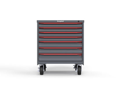 Modular Drawer 14 GA Storage Cabinet with 7 total Drawers - 30 In. W x 29 In. D x 36 In H. - 2" Drawers x 4, 3" Drawers x 2, 4" Drawers x 1 - 6" Casters - 30 In. W x 29 In. D x 36 In H - S3036-PCDAS-0702DS-3001