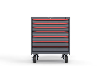 Modular Drawer 14 GA Storage Cabinet with 6 total Drawers - 30 In. W x 29 In. D x 36 In H. - 2" Drawers x 3, 3" Drawers x 4 - 6" Casters - 30 In. W x 29 In. D x 36 In H - S3036-PCDAS-0703DS-3001