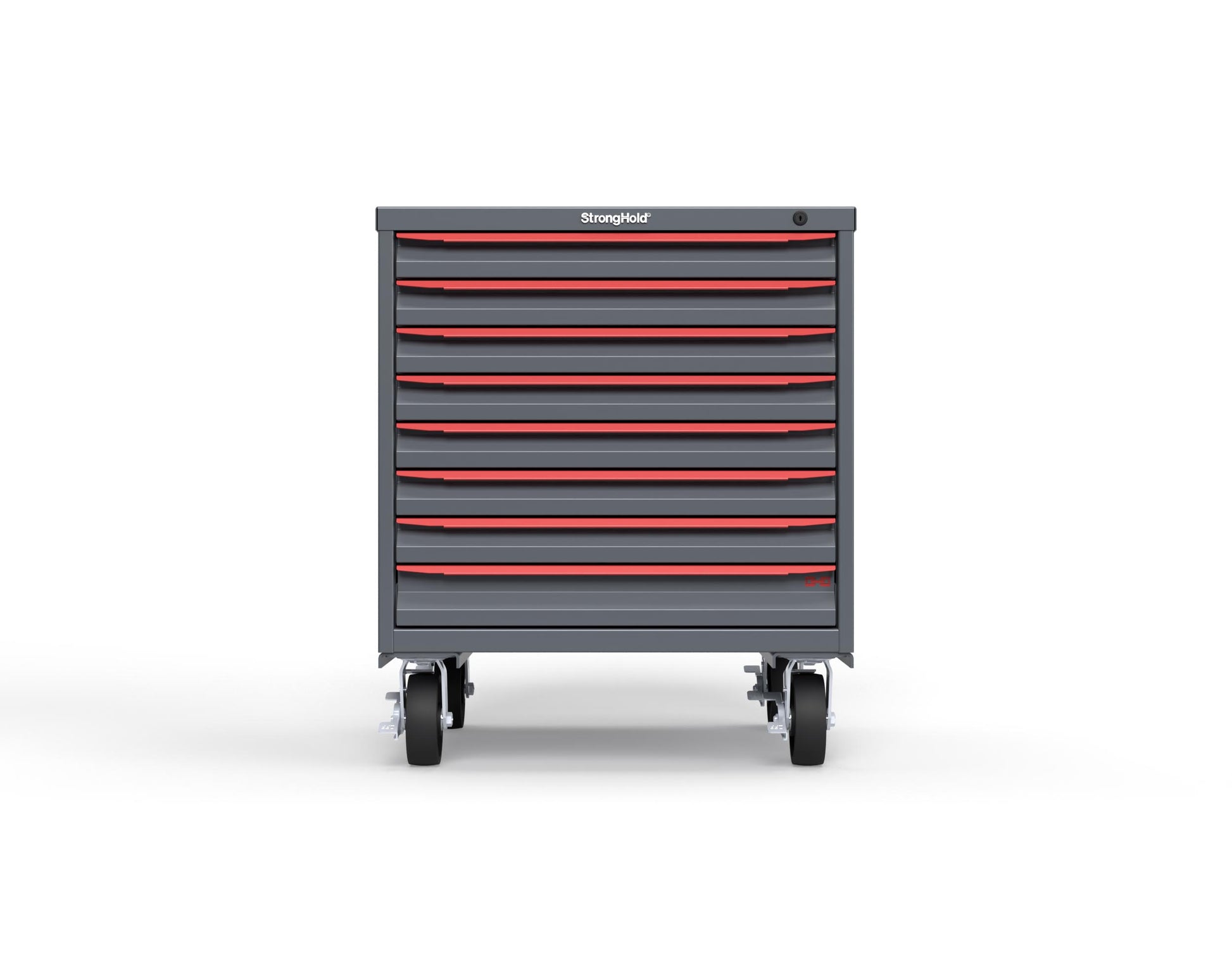 Modular Drawer 14 GA Storage Cabinet with 8 total Drawers - 30 In. W x 29 In. D x 36 In H. - 2" Drawers x 7, 3" Drawers x 1 - 6" Casters - 30 In. W x 29 In. D x 36 In H - S3036-PCDAS-0801DS-3001