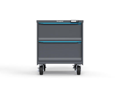 Modular Drawer 14 GA Storage Cabinet with 2 total Drawers - 30 In. W x 29 In. D x 36 In H. - 11" Drawers x 1, 12" Drawers x 1 - 6" Casters - 30 In. W x 29 In. D x 36 In H - S3036-PCRAS-0201FS-5012-CompX-Regulator