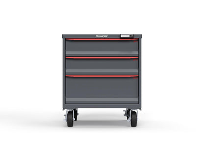 Modular Drawer 14 GA Storage Cabinet with 3 total Drawers - 30 In. W x 29 In. D x 36 In H. - 6" Drawers x 2, 10" Drawers x 1 - 6" Casters - 30 In. W x 29 In. D x 36 In H - S3036-PCRAS-0302DS-3001-CompX-Regulator