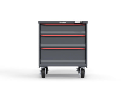 Modular Drawer 14 GA Storage Cabinet with 3 total Drawers - 30 In. W x 29 In. D x 36 In H. - 6" Drawers x 1, 7" Drawers x 1, 9" Drawers x 1 - 6" Casters - 30 In. W x 29 In. D x 36 In H - S3036-PCRAS-0303DS-3001-CompX-Regulator