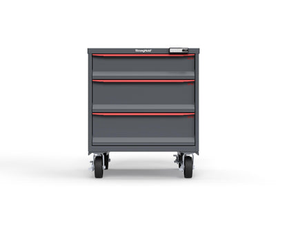 Modular Drawer 14 GA Storage Cabinet with 3 total Drawers - 30 In. W x 29 In. D x 36 In H. - 6" Drawers x 1, 8" Drawers x 2 - 6" Casters - 30 In. W x 29 In. D x 36 In H - S3036-PCRAS-0305DS-3001-CompX-Regulator